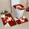 3Pcs Christmas Mat Sets Santa Claus Non Slip Mat Bathroom
