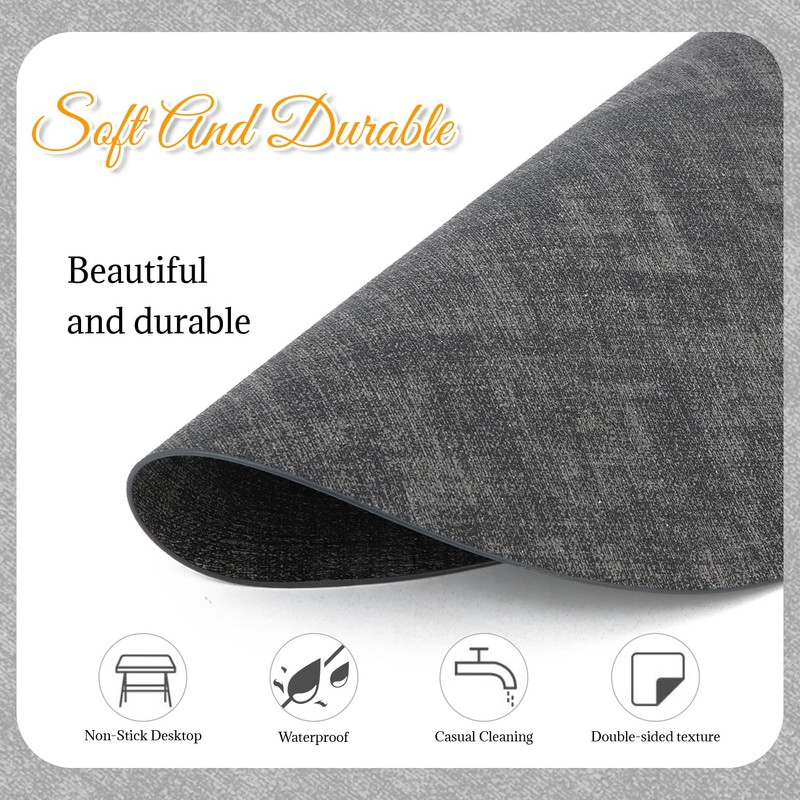 Syrads Placemats and Coaster Set of 4,Table Mats Round Waterproof