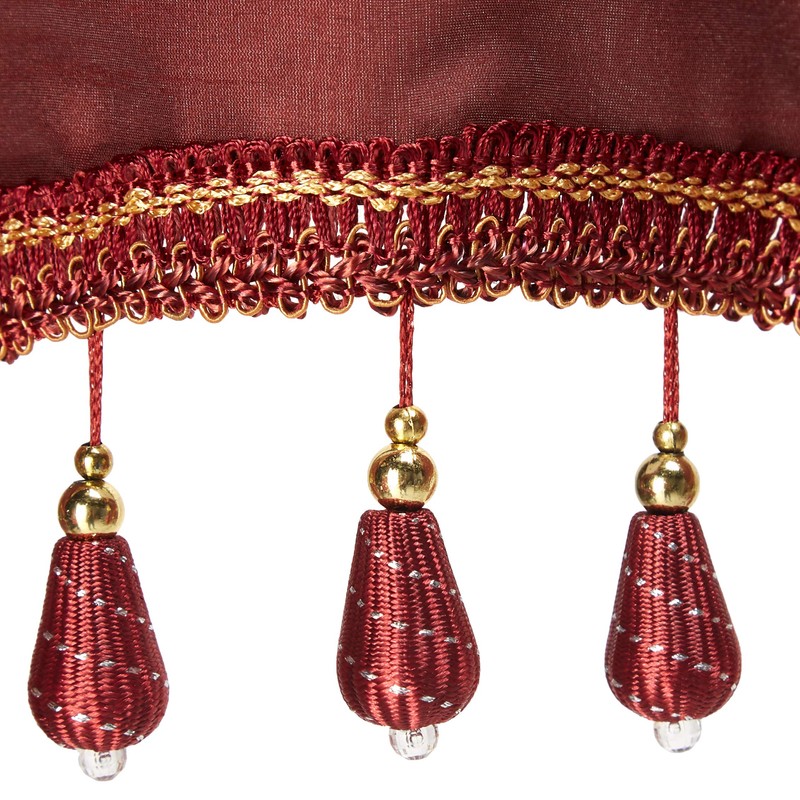 Madison Park Aubrey Jacquard Window Rod Pocket Valance with Beads,