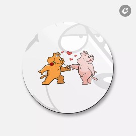 Unbranded Cat Romance Animal | 4'' X 4'' Round Decorative Magnet