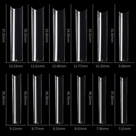 NO C Curve Square Nail Tips - NO C Curve Long Nail Tips - Yimart 600pcs No C Curve XXXL Square Straight False Nail Tips Half Cover Clear Natural Extra Long Fake Nails (Clear)