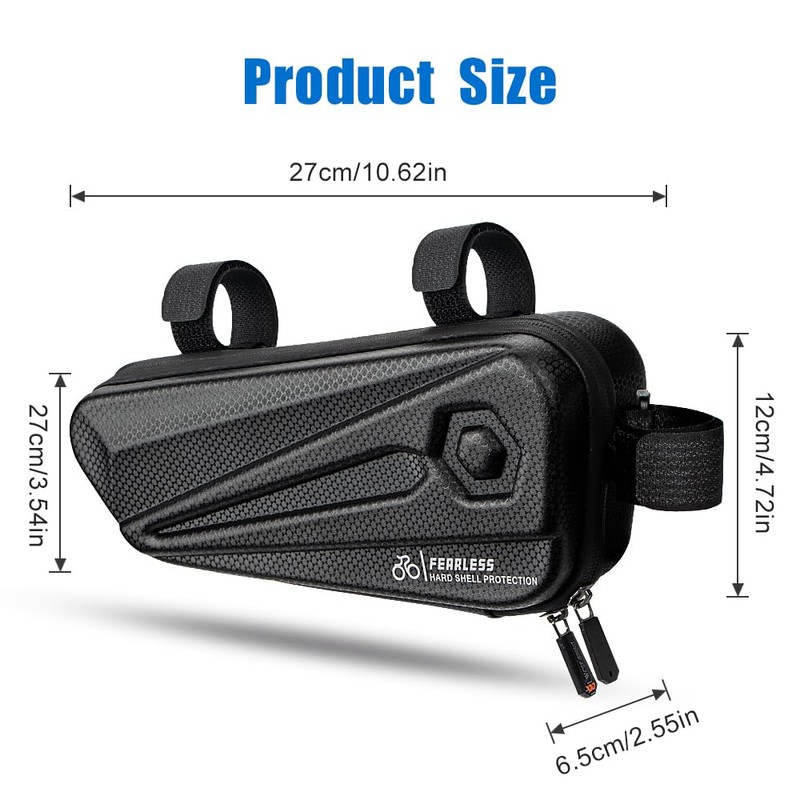 Cableet Bike Frame Bag 1.5L, EVA Hard Shell Bicycle Triangle
