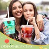 Funnymoom 50 Sets Clear Plastic Drink Buckets with Handles, Lids