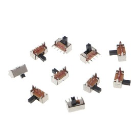 BEIDUOYANG 10 Pcs Toggle Vertical Slide Switch 1P2T 3 Pin 3mm Shank for PCB Mount SK12D07-V Push Button Switch On Off Waterproof Momentary Led Control Lever Handle Start Stop Tactile Dimmer Detector