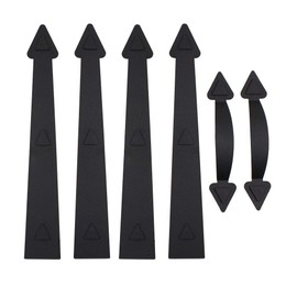WINSOON Magnetic Garage Door Decorative Hardware Couch House 6 Pieces Carriage Accents Faux Hinges Curb Appeal Decor Kit, Black