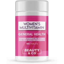 Women's Multivitamin Tablets, Beauty & Co. 180 Tub, Contains 23 Vitamins and Essential Minerals