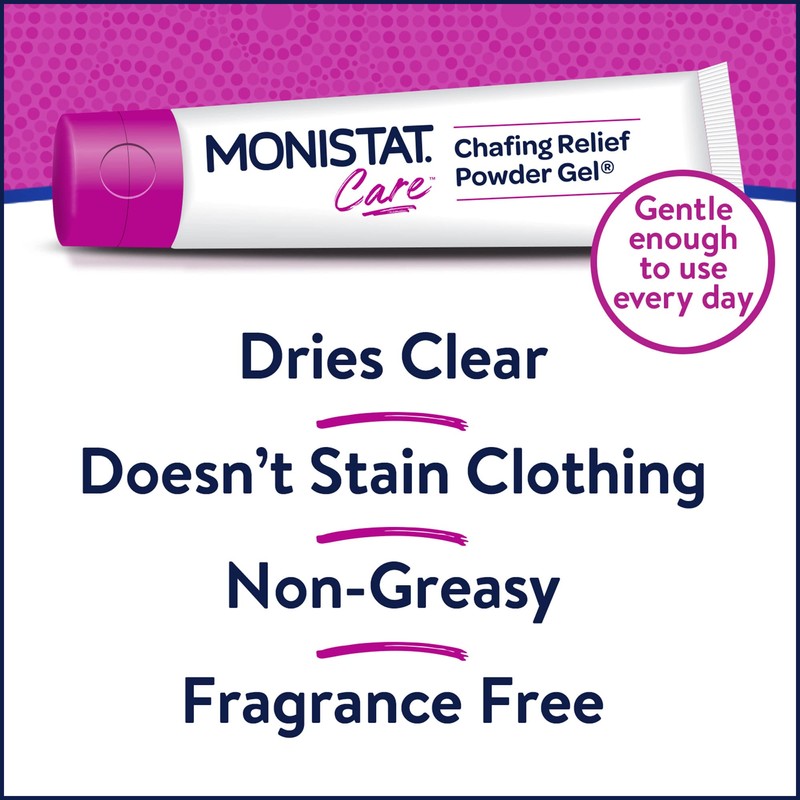 Monistat Chafing Relief Powder Gel, Anti-Chafe Protection, Fragrance Free Chafing