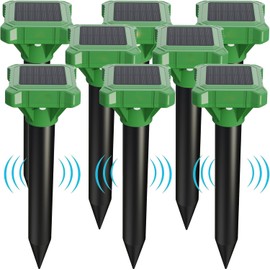Solar Powered Mole Repeller Outdoor Vole Deterrent Gopher Repellent with Pulse Wave Waterproof Groundhog Control Device for Lawn Patio and Garden (8)