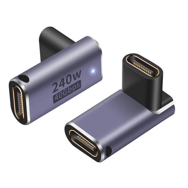 JORINDO 2 pcs Type-C Male to Type-C Female convertor，PD240W 40gbps