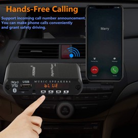 Bluetooth Audio Receiver FM Radio,MP3 Digital Player,LED 4-Digital Display,SD Card/USB Playback 3.5mm Audio Output(Black)