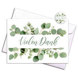 Thank You Card Set - 15 Folding Cards, 15 Envelopes, 15 Stickers, Landscape, Premium Paper