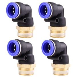 4 Pieces 16mm 3/4" PT Pneumatic 90° Elbow Push-in Fittings with Male Thread Pneumatic Quick-Release couplings for Push-in Hoses Push-in Compressed air Connection