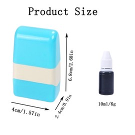 Lqucwepp Wide Identity Theft Protection Roller Stamp Information Blocker Stamp with 6 Refills for Anti-Theft, Privacy Protection, Id Blockout and Address Blocker