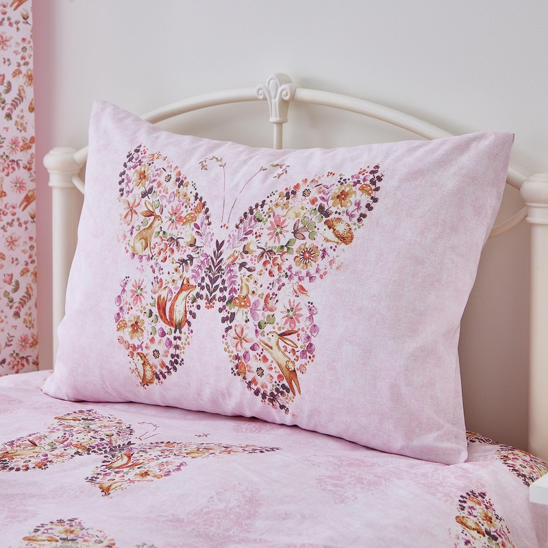 Catherine Lansfield Enchanted Butterfly Reversible Double Duvet Cover Set with