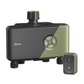 Diivoo Smart Garden Watering System, WiFi Timer with 4 Outlets Compatible with Alexa, 24 Custom Irrigation Plans, Rain Delay Function, and Dual Watering Modes for Lawns & Yards