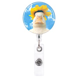 Funny Silly Goose Badge Reel, Retractable Badge Holder with Alligator Clip, Decorative Badge Reels for Nurses, Students, Teachers