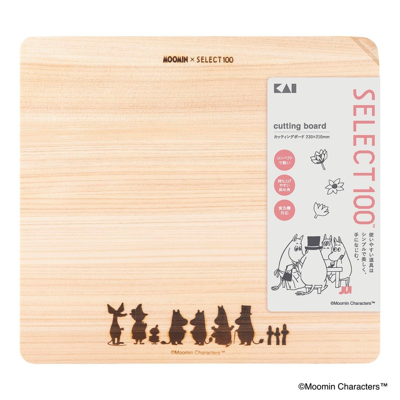 Kai AP5124 Moomin Cutting Board, 9.1 x 8.3 inches (230