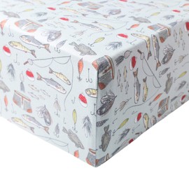 Premium Knit Baby Crib Sheets for Boys and Girls by Copper Pearl: Breathable and Soft, Fitted Crib Sheets for Standard Baby Mattresses, Crib Sheet for Baby Registry or Shower Gift, Trout