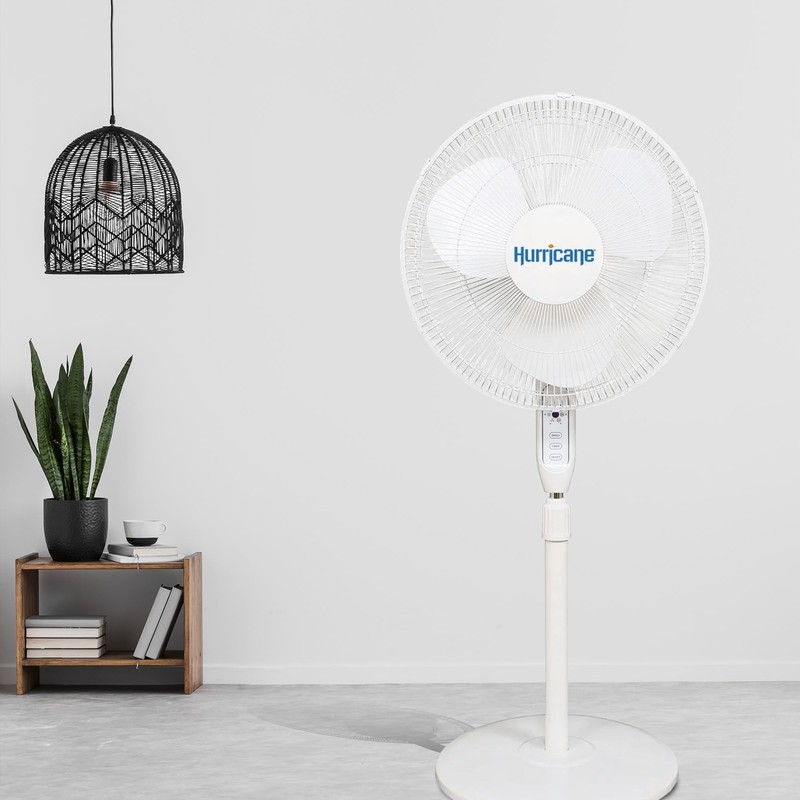 Hurricane Oscillating Pedestal Stand Fan for Home & Bedroom, 16"