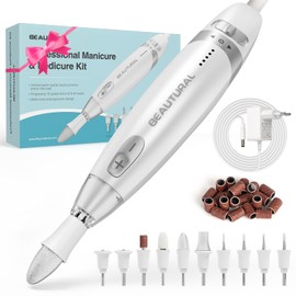 BEAUTURAL Manicure/Pedicure Set, Electric Professional Nail Cutter with 10 Attachments, Nail Care Set, with LED Light, for Care for Hands and Feet
