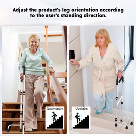 Stair Climbing Assist Cane for Both Walk Up and Down Stairs-Elderly Stair Lift Assist Devices with Adjustable Height fits Most Standard Steps,Perfect Step Helper for Those with Sore HIPS and Knees