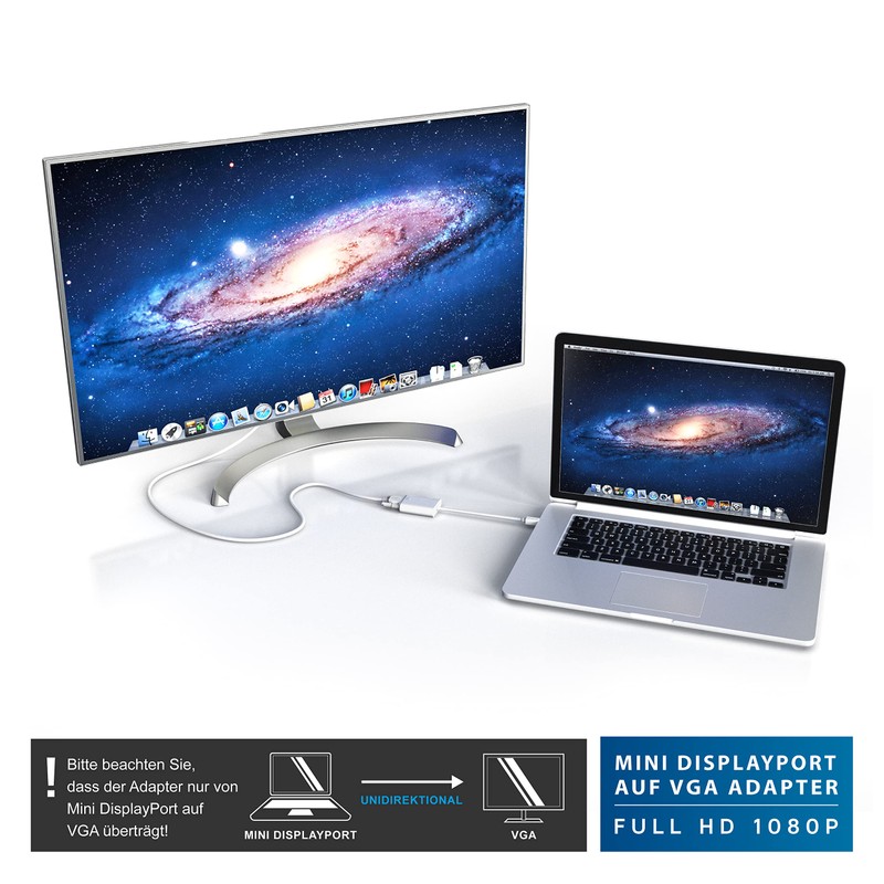 CSL Mini DisplayPort to VGA Adapter Converter Compatible with MacBook