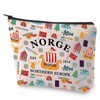 Norway Travel Cosmetic Bag Norwegian Gift Norge Makeup Bag Souvenirs
