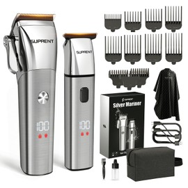 SUPRENT Hair Clippers For Men Waterproof - Professional Hair Clippers Set With Zero-Gapped Beard Trimmer Type-C Rechargeable, Cordless Clippers and Trimmers Set for Barbers