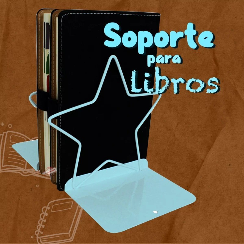 J.H. Company Sujetador Libros Estrella Kawaii Metalico Escritorio Sx-925