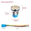 Gebildet 12V-24V 0.75 Inch/19mm Stainless Steel Latching Push Button Switch