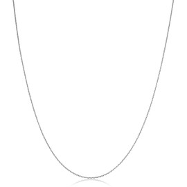 Kooljewelry 10k White Gold Diamond-cut Cable Chain Necklace (0.6 mm, 24 inch)
