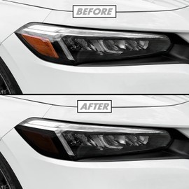 SlickMod PreCut Vinyl Smoke Tint for 2022-2023 Honda Civic Headlight (4. Headlight Sidemarker, 20% Dark Smoke)