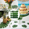 Axafazup 50Pcs Artificial Tropical Palm Leaves, 5 Size Fake Monstera
