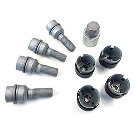 Volkswagen Wheel Lock Wheel Lock 4 x Wheel Bolts Wheel Locking Bolts Anti-Theft Grey Hexagonal Steel Volkswagen Wheel Bolts 5142202031