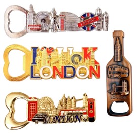 6 British Souvenir Magnets London Icons Bottle Opener Magnets England Souvenirs Metal Fridge Magnet UJ London Gift & collectable
