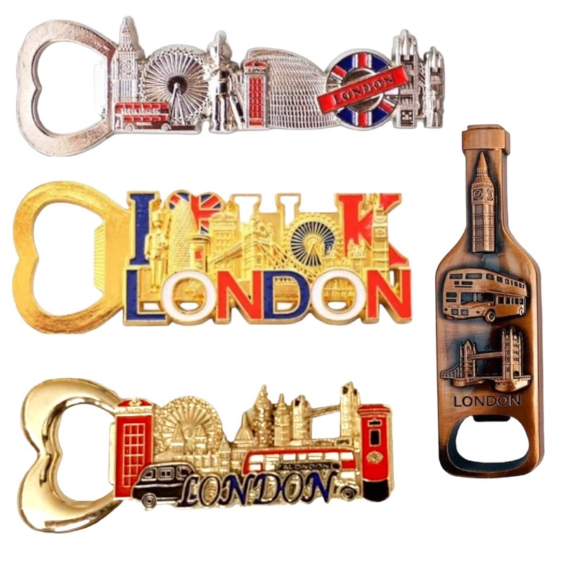 6 British Souvenir Magnets London Icons Bottle Opener Magnets England