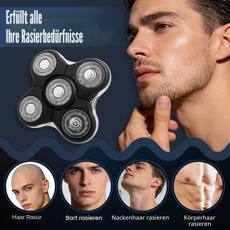 RX5 Replacement Blades Compatible with Bald Razor RX5/XR7000/XR1500, Replacement Head