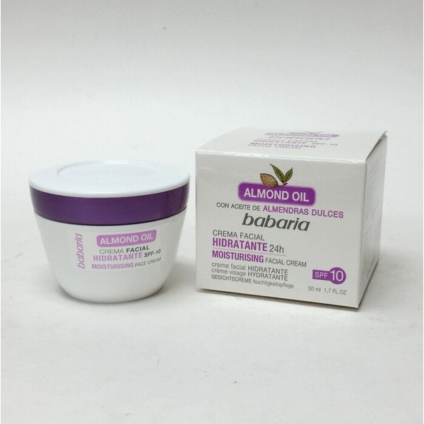 Babaria Almond Oil Hydrating Moisturizing Facial Cream 1.7 oz SPF 10