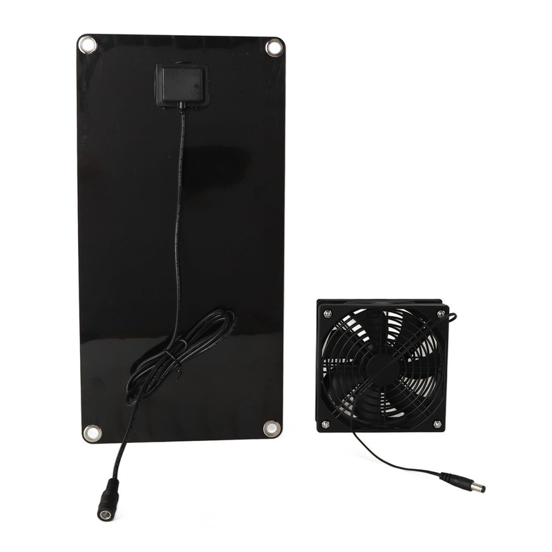 Solar Panel Fan Kit 20W Powered Mini Portable for Greenhouse