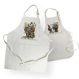 Gardening Aprons Set - Head Gardener & Assistant Gardener Gift Set - Parent & Childs Aprons with Adjustable Neck & Long Waist Ties