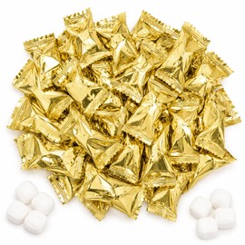 Gift Boutique Gold Buttermints, Metallic Gold Wrapper Party Favors, 100 Count Individually Wrapped Cream Mints, 13 oz for Weddings and Baby Showers