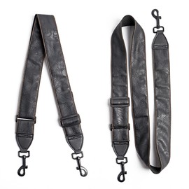 QIELIZI Banjo Strap Purse Strap Crossbody Guitar Strap For Shoulder Handbag With Gunmetal Hardware(1-Black)