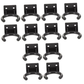 12 Pcs Microphone Holder Wall Mount, Black Plastic Mic Hanger for Ktv, Home, Conference Room, Space-Saving Design, 1.96 X 1.96 X 3.30 Inch