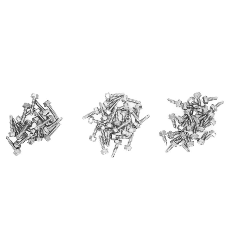 150PCS 304 Stainless Steel Self Tapping Screws Wafer Head Hex