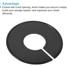 6Pcs Black Clothes Dividers, Closet Clothing Rack Size Dividers Blank Labels Sorting Round Separator for Closet, Storage and Organization