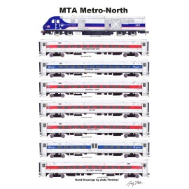 MTA Metro-North Charger Commuter Train 11"x17" Poster by Andy Fletcher signed