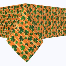 Fabric Textile Products, Machine Washable, 100% Milliken Polyester, Tablecloths, Table Runners, Napkins, & Outdoor Tablecloths, Orange Paint Stroke Celtic Pride (60" x 60")