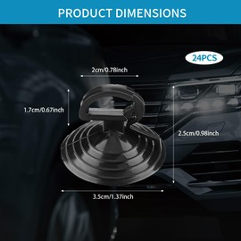 24PCS Car Glass Windshield Sunshade Suction Cups, Car Window Shades Suction Cups, Pull Ring Sun Visor Suction Cups, Universal Car Accessories Suction Cup Hooks for Car Windows Kitchen Bathroom