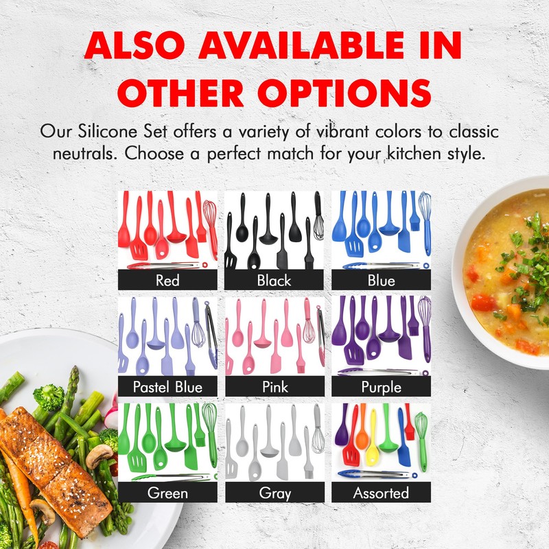 Chef Craft Premium Silicone Kitchen Tool and Utensil Set, 9