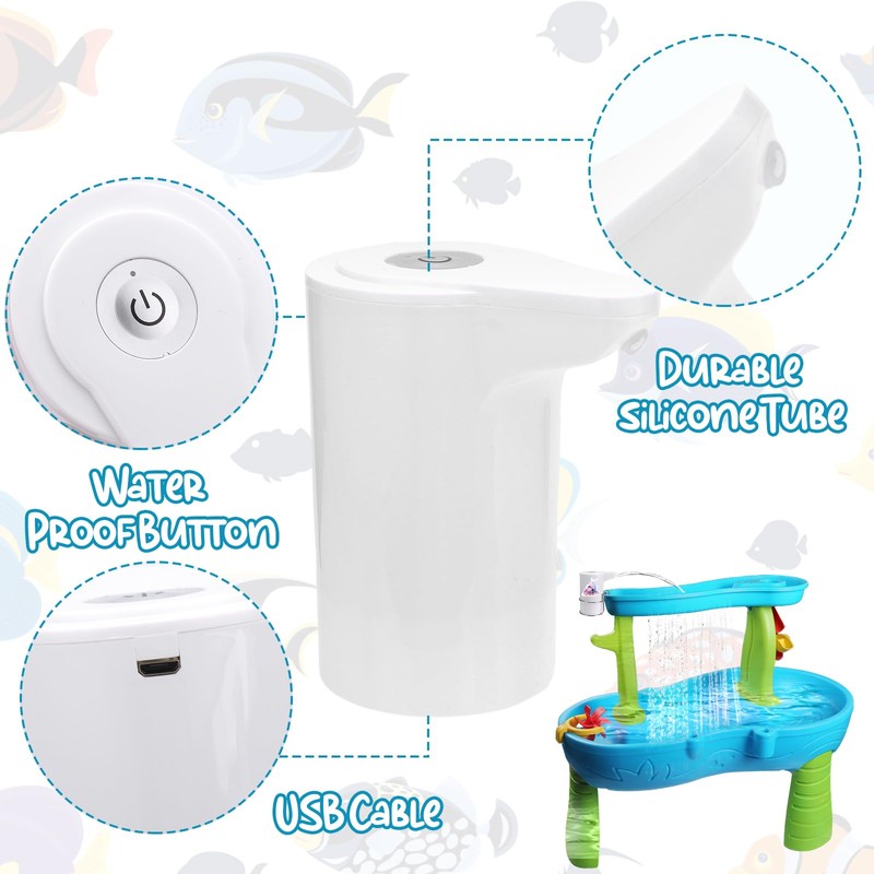 Vodolo Water Table Pump Continuous Flow,Cordless Kids Battery Powered Water